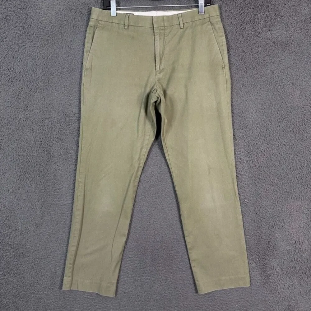 J Crew Pants Mens 32x29 Green Ludlow Slim Fit Larusmiani Chino Preppy Casual